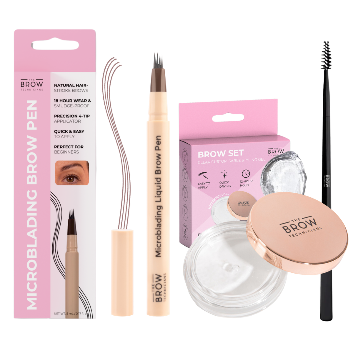 Ultimate Starter Brow: Microblading Pen + 2-in-1 Brow Gel + Dual-Ended Brush