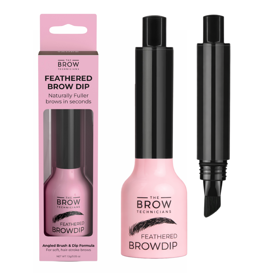 2-in-1 Angled Brush & Dip for Feathered, Hair-Stroke Brows
