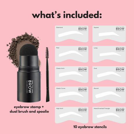 Eyebrow Powder Stamp and Stencil Kit