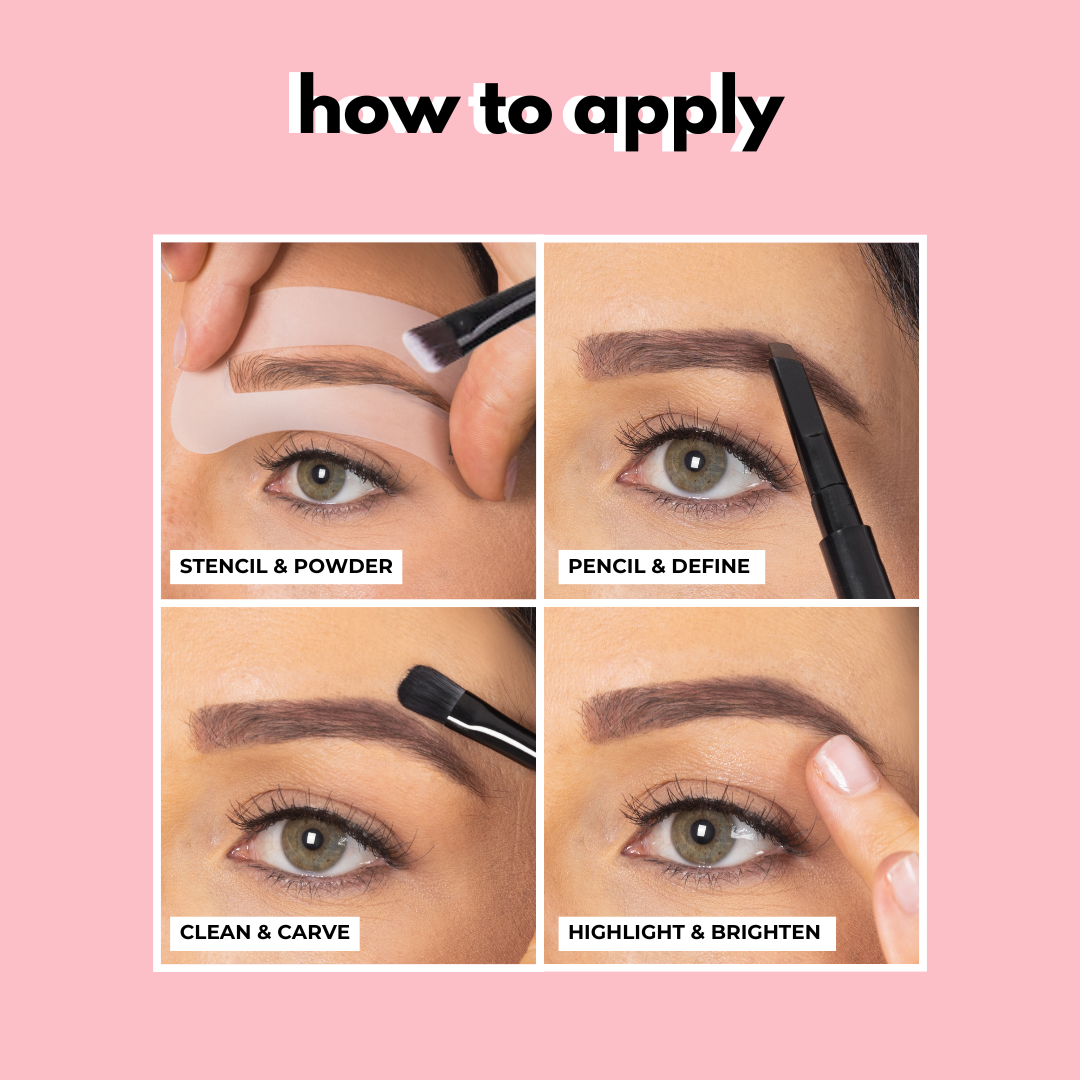 All-In-One Eyebrow Makeup Kit With Stencils