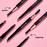 2 In 1 Waterproof Angled Eyebrow Pencil with Spoolie